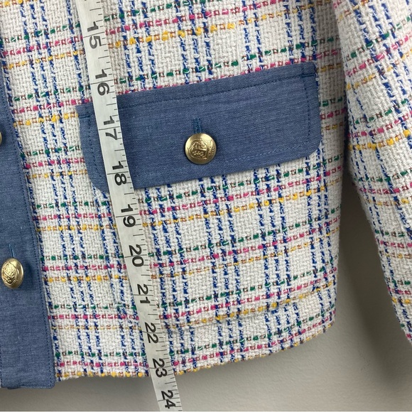 Talbots Denim Trim Lovely Tweed jacket size 10 NWOT - Picture 9 of 15